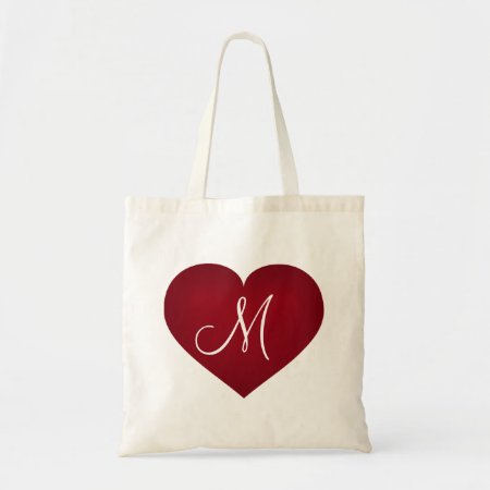 Crimson Heart - Monogram Tote Bag