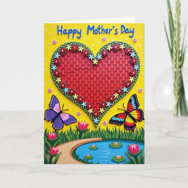 Crimson Heart Mothers Day Art Card (Front)