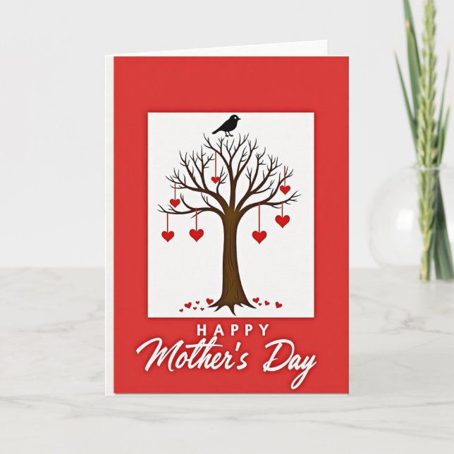 Crimson Heart Tree Scene Card (Front)