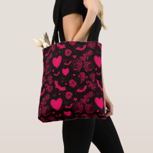 Crimson Hearts & Bats Tote