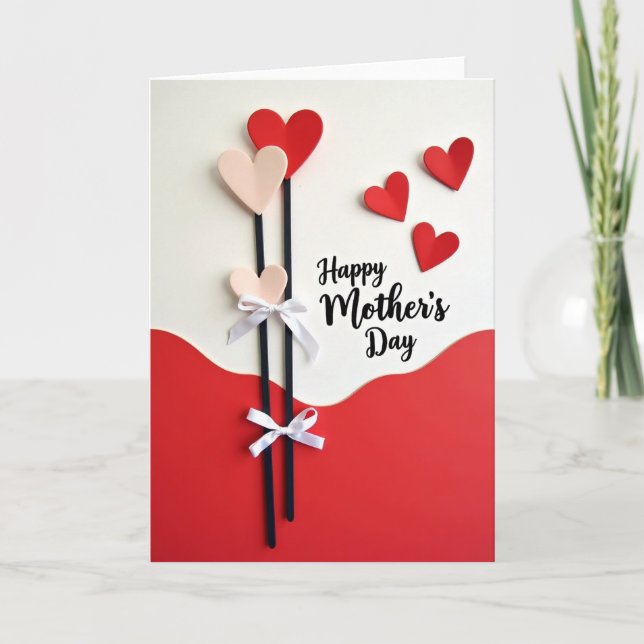 Crimson Hearts Love Celebration Card (Front)