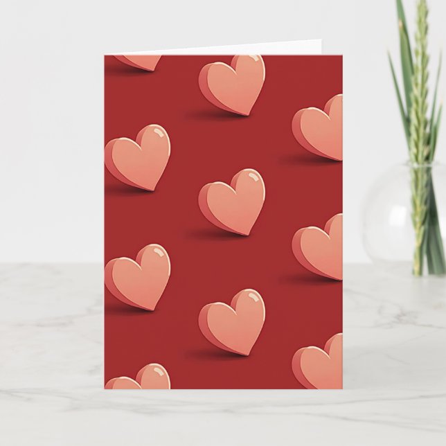 Crimson Hearts Love Filled Card (Front)