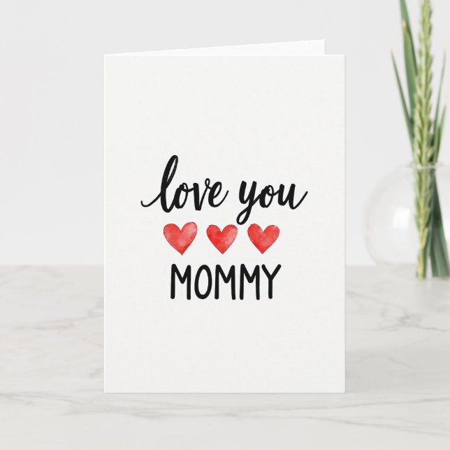 Crimson Hearts Mommy Love Card (Front)