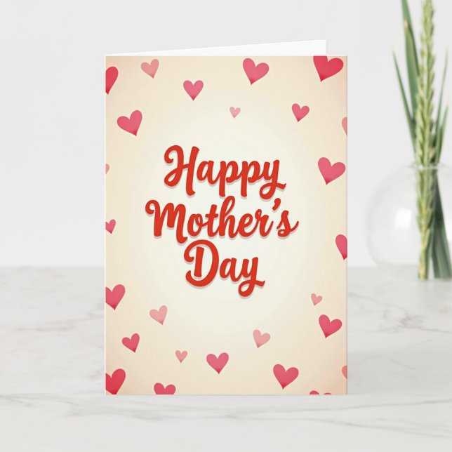 Crimson Hearts Mothers Day Card (Front)