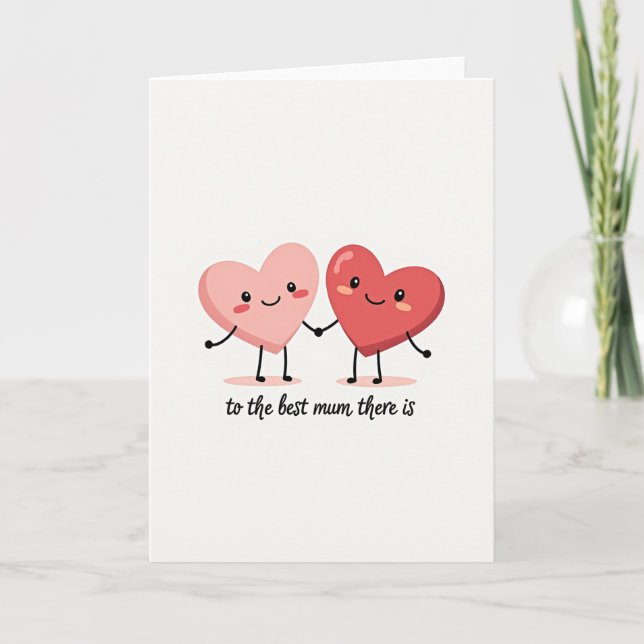 Crimson Hearts Mum Message Card (Front)