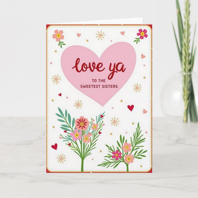 Crimson Hearts Sisters Card (Front)