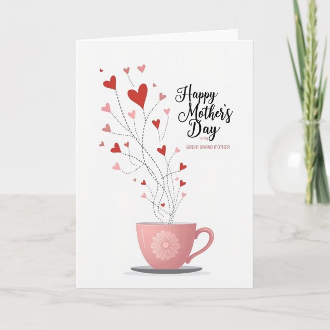 Crimson Hearts Teacup Card (Front)