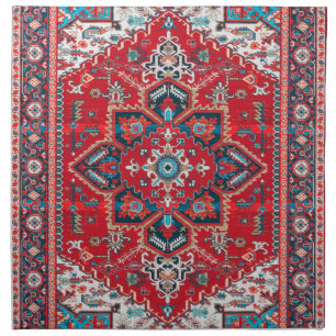 Crimson Heirloom: Moroccan Heritage Rug Art Cloth Napkin