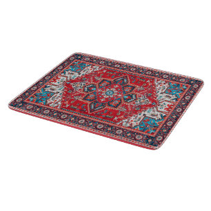 Crimson Heirloom: Moroccan Heritage Rug Art Cutting Board