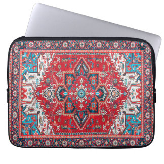 Crimson Heirloom: Moroccan Heritage Rug Art Laptop Sleeve