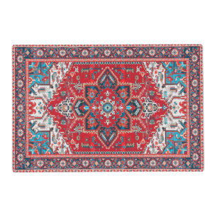 Crimson Heirloom: Moroccan Heritage Rug Art Placemat