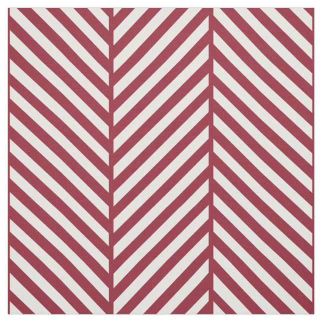 Crimson Herringbone Large Scale Fabric (Swatch)
