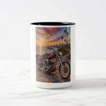 Crimson Highway Chopper Mosaic Art Mug