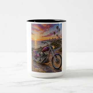 Crimson Highway Chopper Mosaic Art Mug