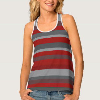 Crimson Horizon Stripe Tank Top