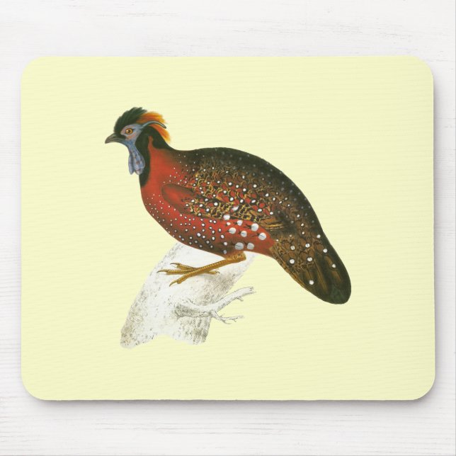 Crimson Horned Pheasant Mouse Pad (Front)