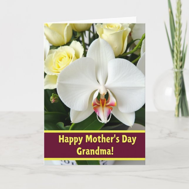 Crimson Inscription Mothers Day Card (Front)