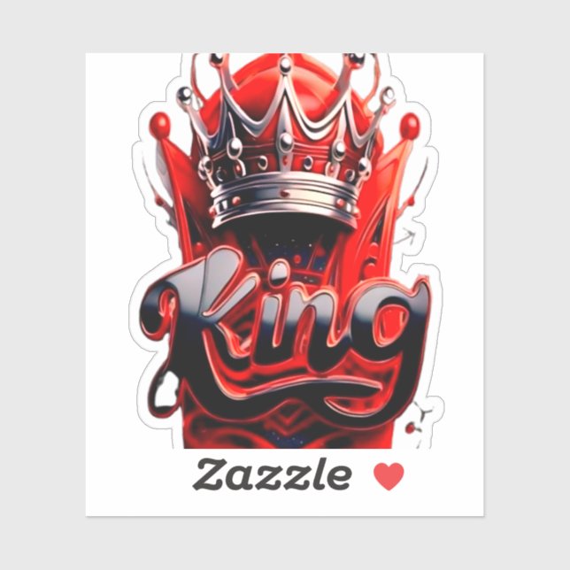 Crimson King Silver Crown - Urban Streetwear Editi Sticker (Sheet)