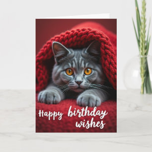 Crimson Knit Birthday Card