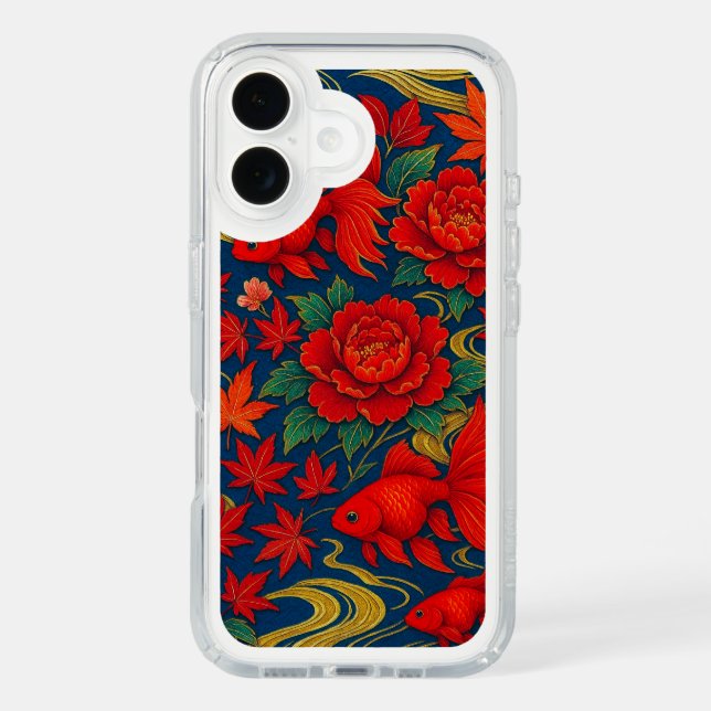 Crimson Koi Dance in Autumn Bloom Speck iPhone Case (Front)
