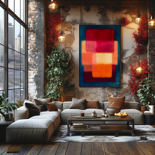 Crimson Layers – Celestial Color Fields Abstract Poster (Creator Uploaded)