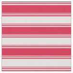 Crimson &amp; Light Cyan Striped Pattern Fabric