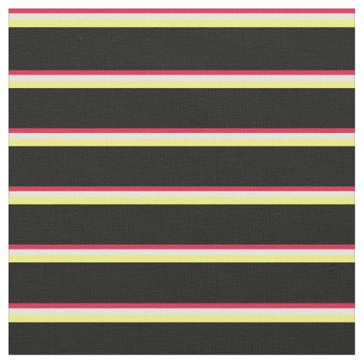 Crimson, Light Yellow, Yellow, and Black Stripes Fabric
