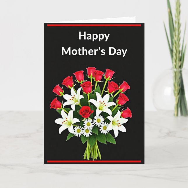 Crimson Line Floral Card (Front)