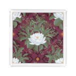 Crimson Lotus Elegance Pattern - The White Lotus Acrylic Tray
