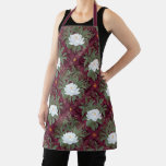 Crimson Lotus Elegance Pattern - The White Lotus Apron