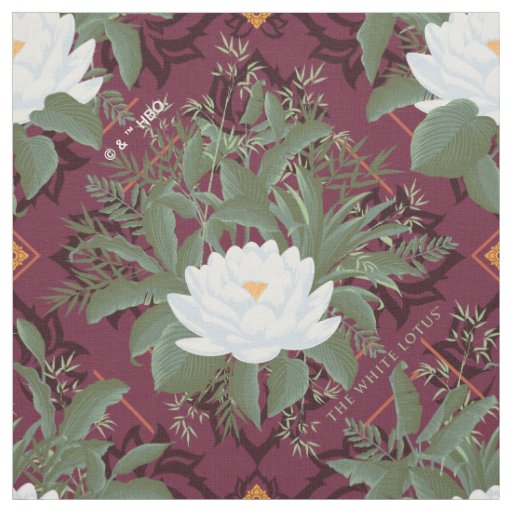 Crimson Lotus Elegance Pattern - The White Lotus Fabric