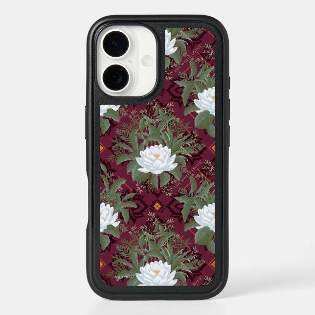 Crimson Lotus Elegance Pattern - The White Lotus Otterbox iPhone Case (Back)