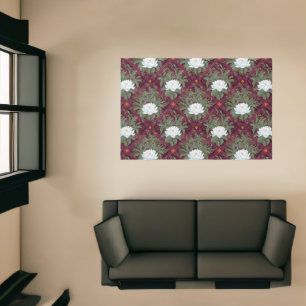 Crimson Lotus Elegance Pattern - The White Lotus Rug