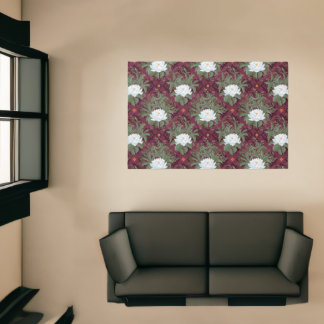 Crimson Lotus Elegance Pattern - The White Lotus Rug