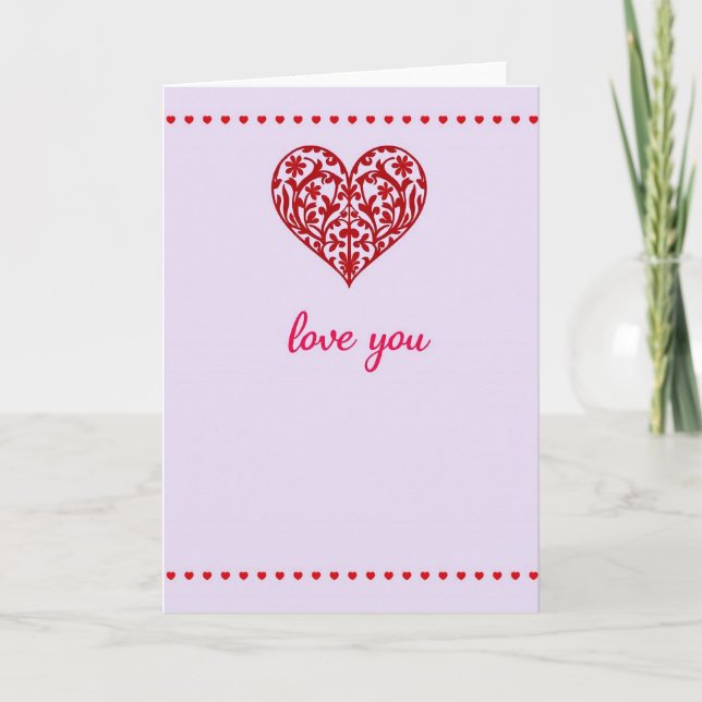 Crimson Love Glitter Texture Card (Front)