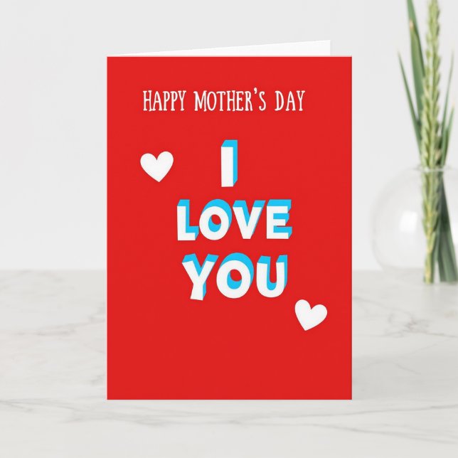 Crimson Love You Mothers Day Card (Front)