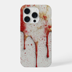 Crimson Luxe Gold Sparkle Drip ✨ Elegant Bold  iPhone 15 Pro Case
