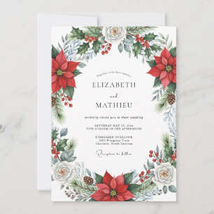 Crimson Majestic Winter Wedding Invitation