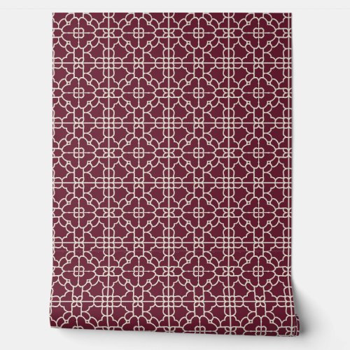 Crimson Majesty Mini - Burgundy & Cream  Wallpaper