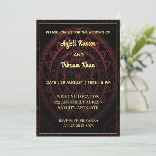Crimson Mandala Elegance Invitation