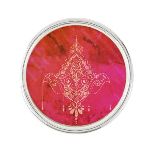 Crimson Mandala Lapel Pin
