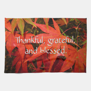 Crimson Maple Leaves - Custom Thanksgiving Kitchen Towel
