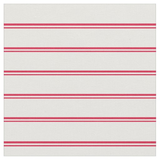 Crimson & Mint Cream Lined Pattern Fabric