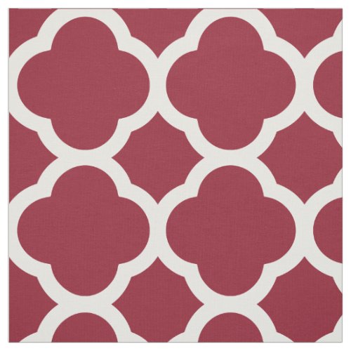 Crimson Modern Quatrefoil Large Scale Fabric