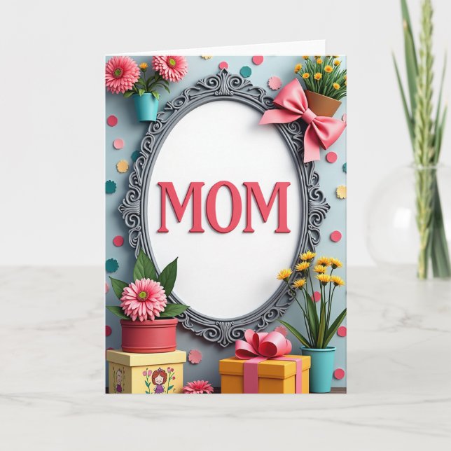 Crimson Mom Floral Mothers Day Card (Front)