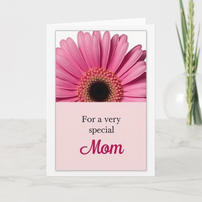 Crimson Mom Script Mothers Day Card (Front)