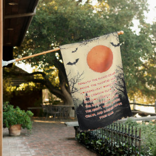 Crimson Moon & Cursed Love – A Halloween Lament House Flag