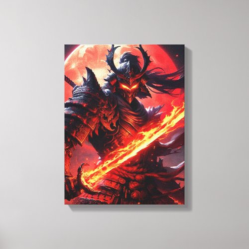 Crimson Moon Ronin Canvas Print