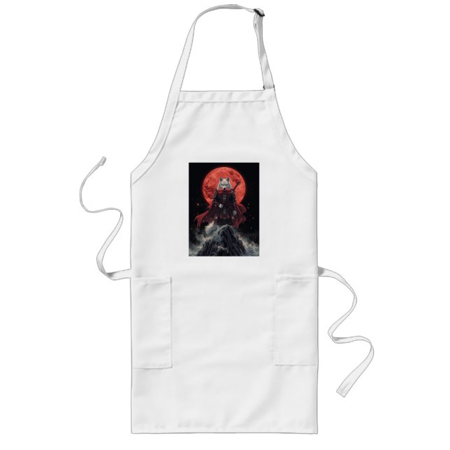 Crimson Moon Wolf Ronin Long Apron (Front)