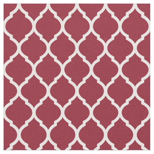Crimson Moroccan Quatrefoil Fabric